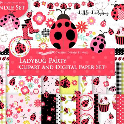 Ladybug Party Red,Pink cover image.