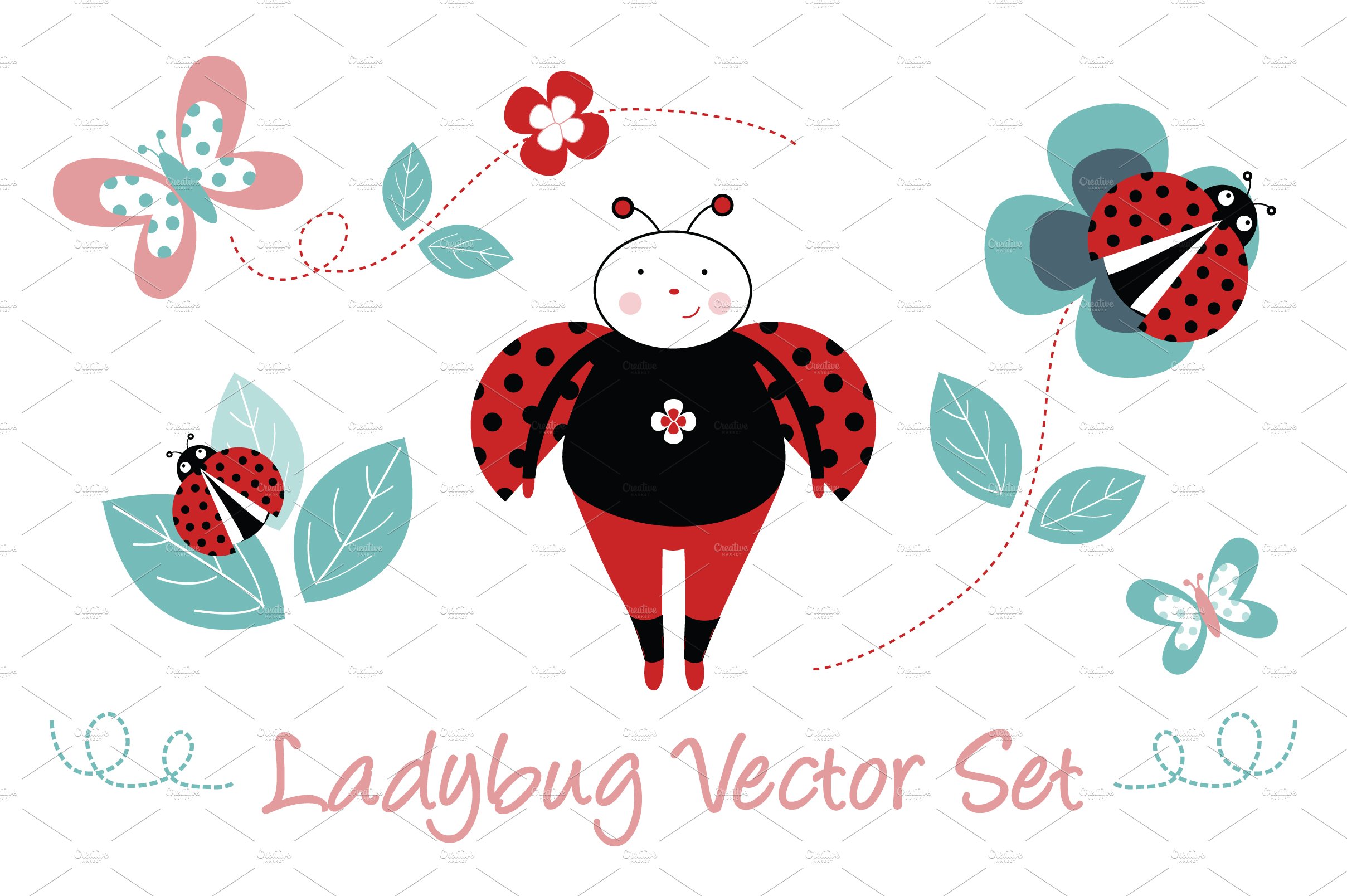 Ladybug Vector Set cover image.