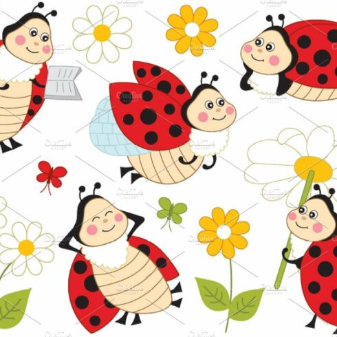 Vector Ladybugs Clipart cover image.