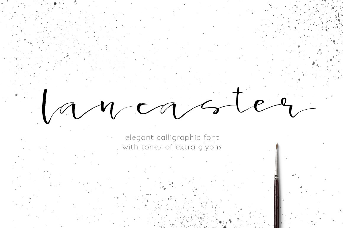 Lancaster - calligraphic font cover image.