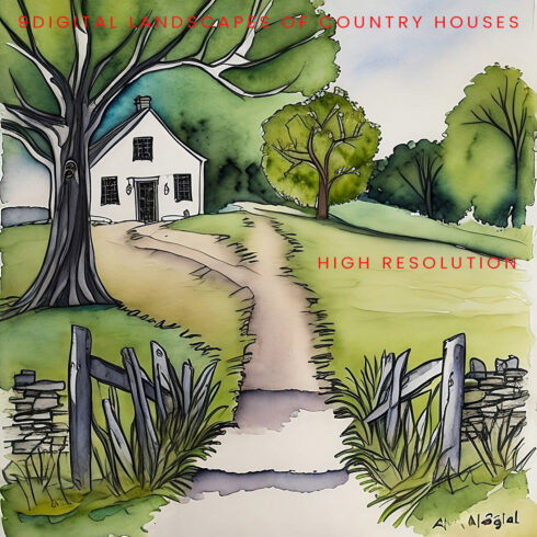 9 Digital portraits of landscapes of Country Houses cover image.