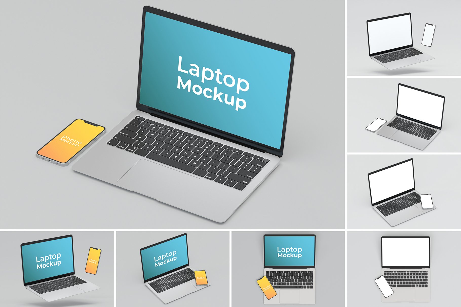 Laptop and Phone Mockup Set cover image.