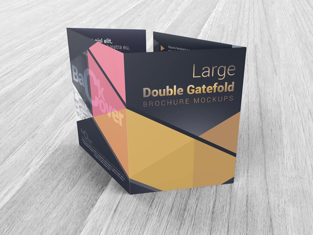 Double Gatefold Brochure Mockups cover image.