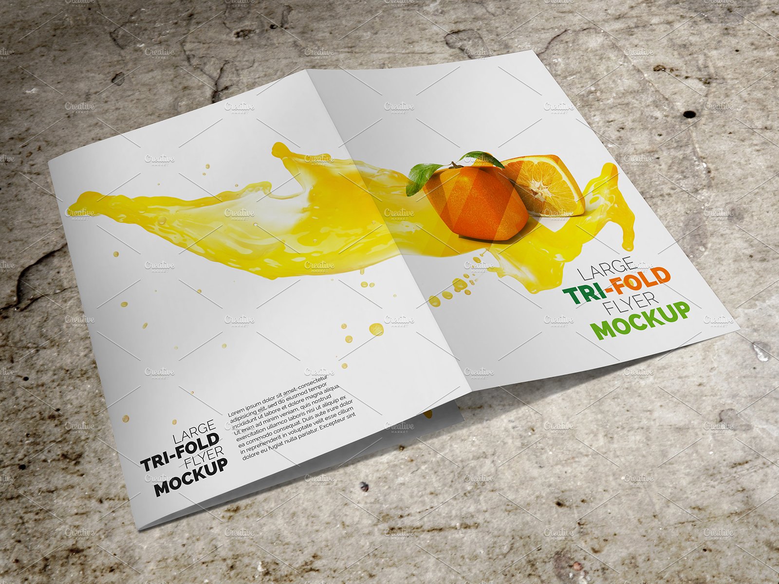 Large Trifold Brochure Mockup cover image.