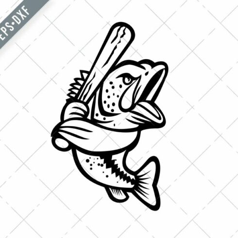 Largemouth Bass Baseball Bat SVG cover image.