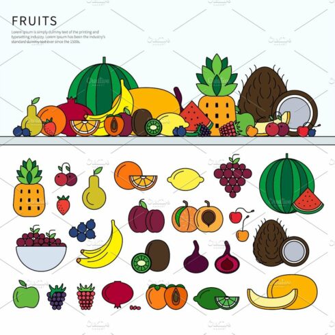 Many fruits on the table cover image.