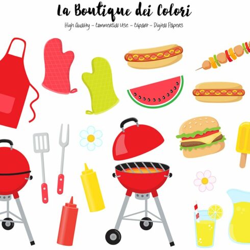 Summer Barbecue Clipart cover image.