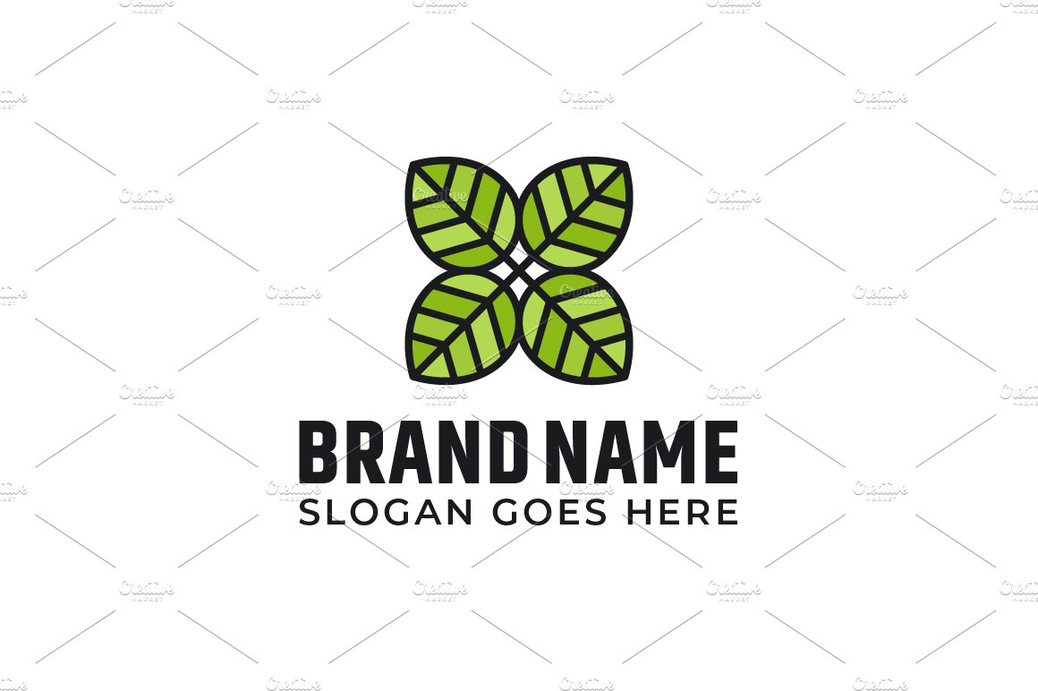 Green leaves logo design cover image.