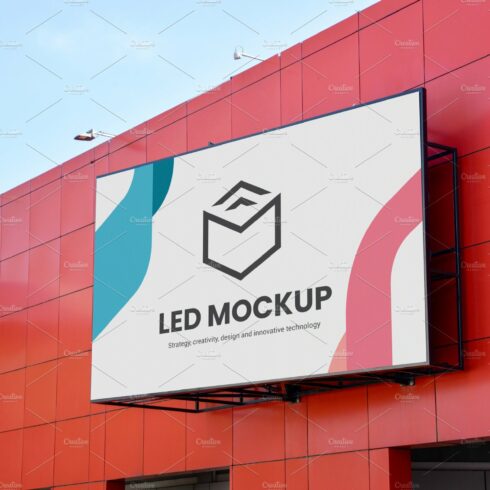 Led display advertising mockup cover image.