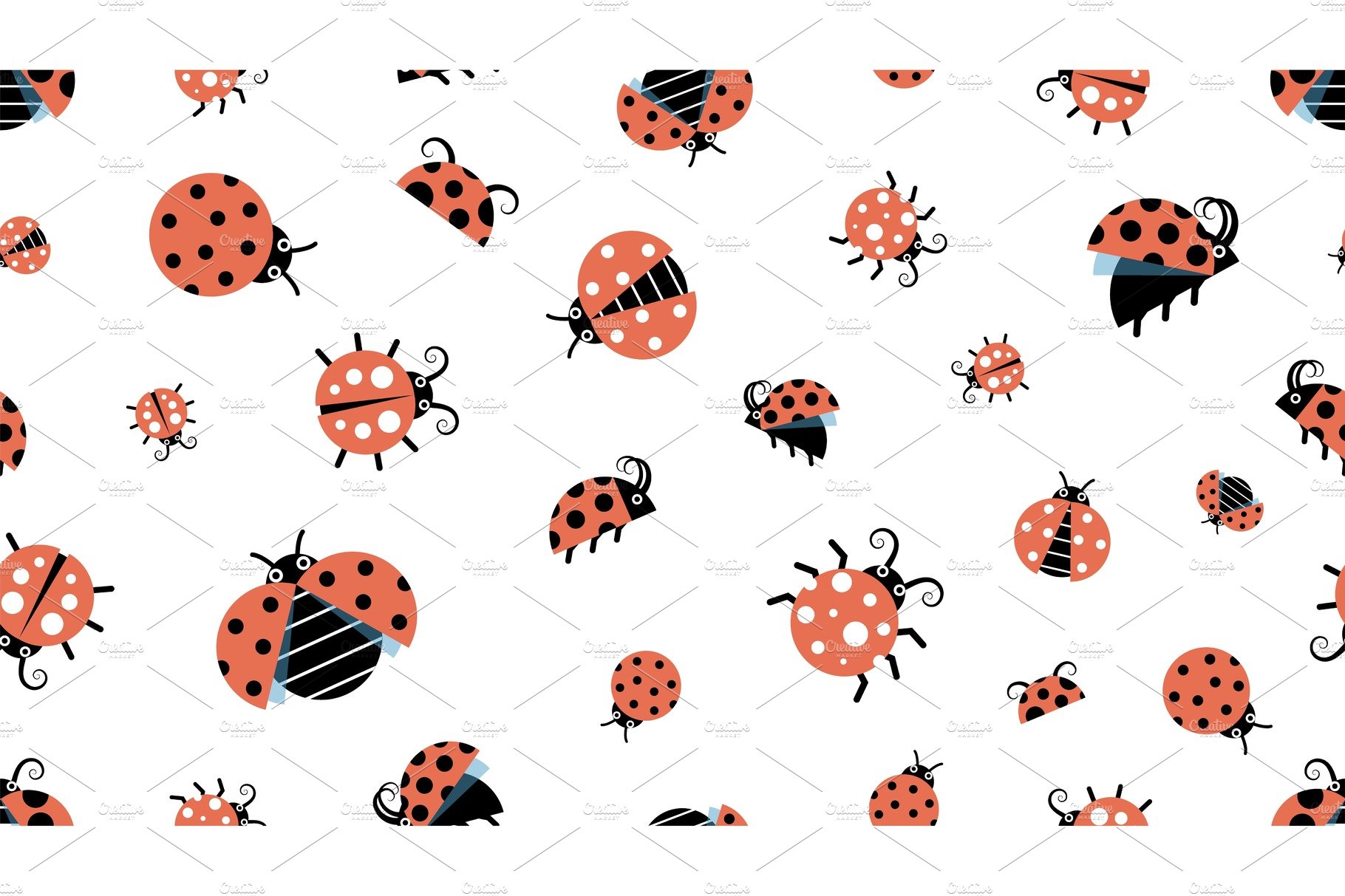 Free Vector  Flat design creative ladybug pattern