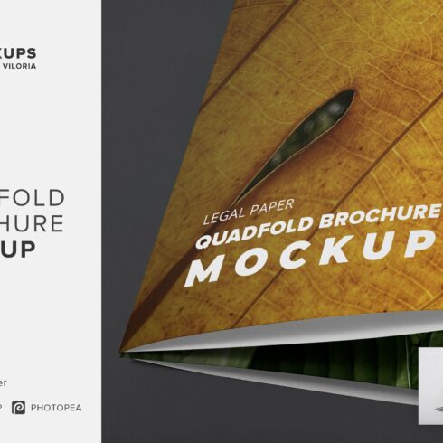 Legal Quadfold Brochure Mockup cover image.