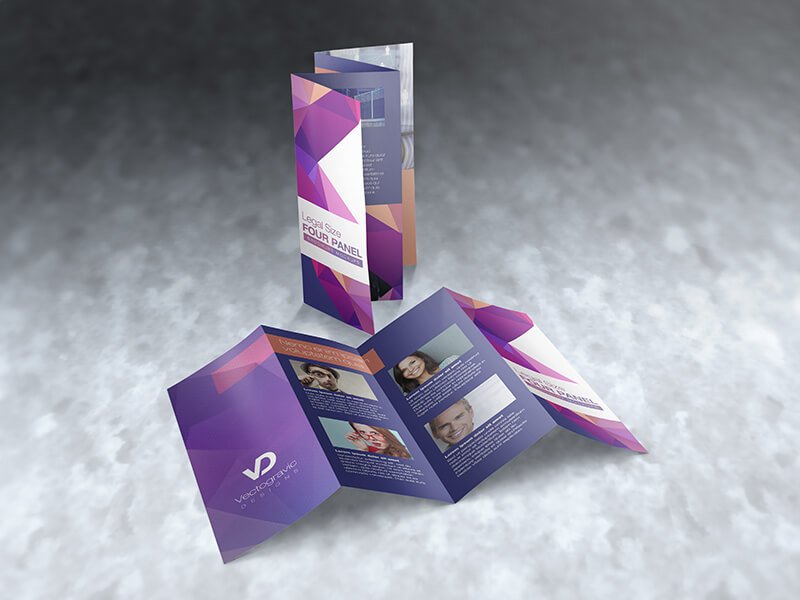 Legal Size 4 Panel Brochure Mockups cover image.