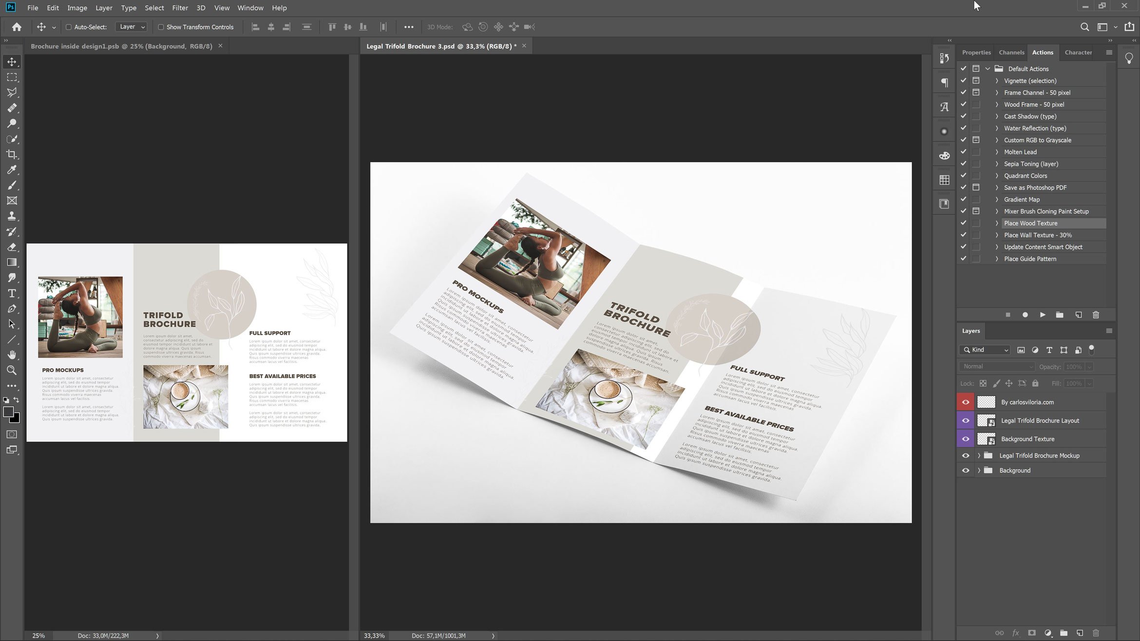 Legal Trifold Brochure Mockup – Open preview image.
