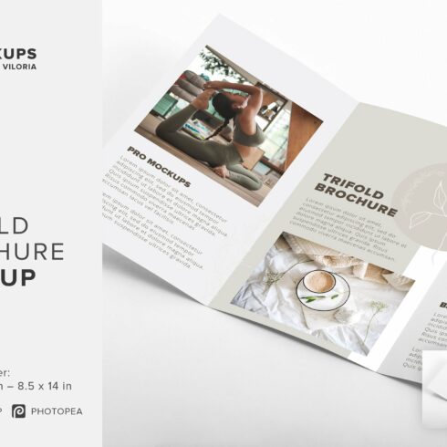 Legal Trifold Brochure Mockup – Open cover image.