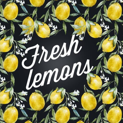 Watercolor lemons patterns cover image.