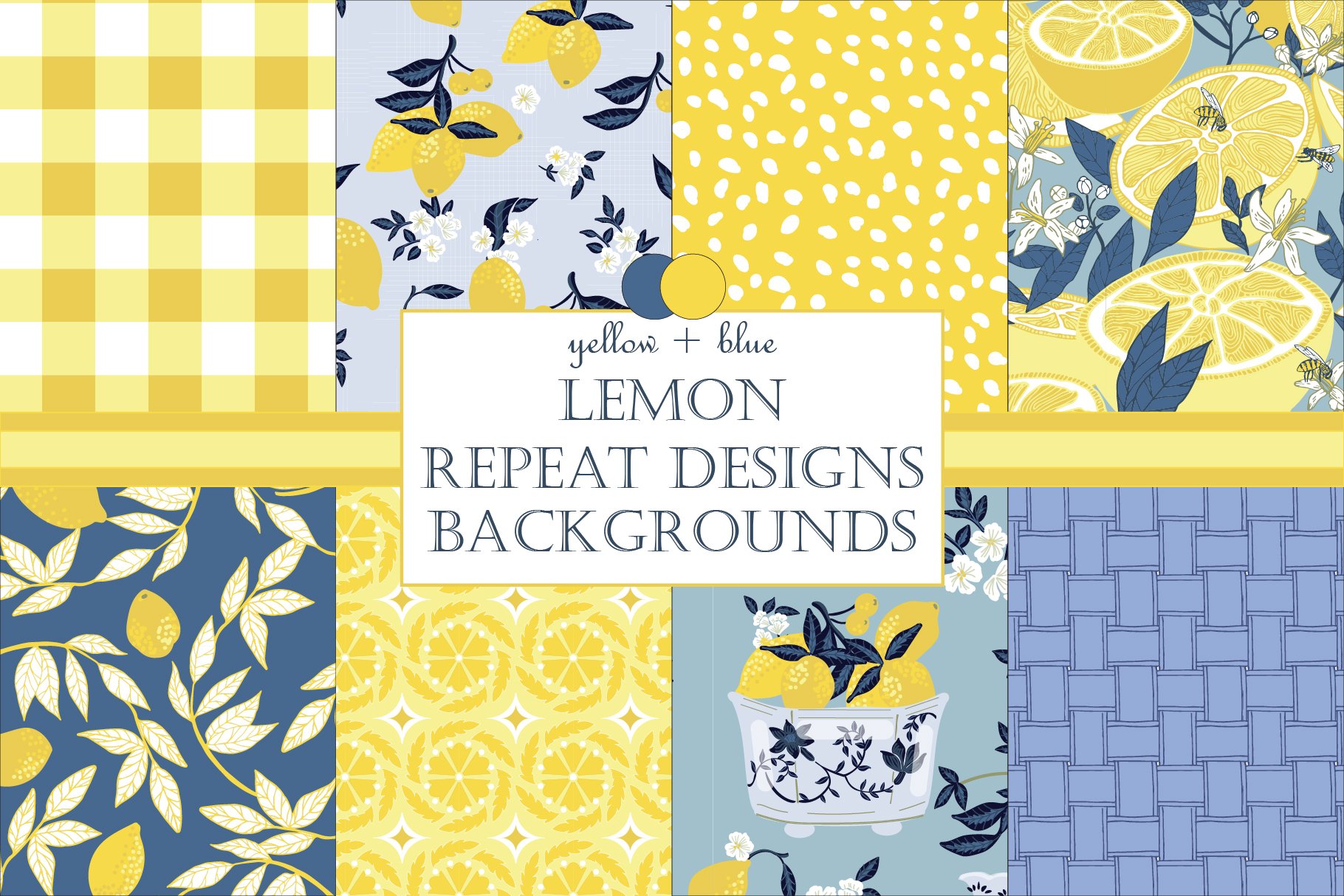 Lemon Repeat Pattern Background cover image.