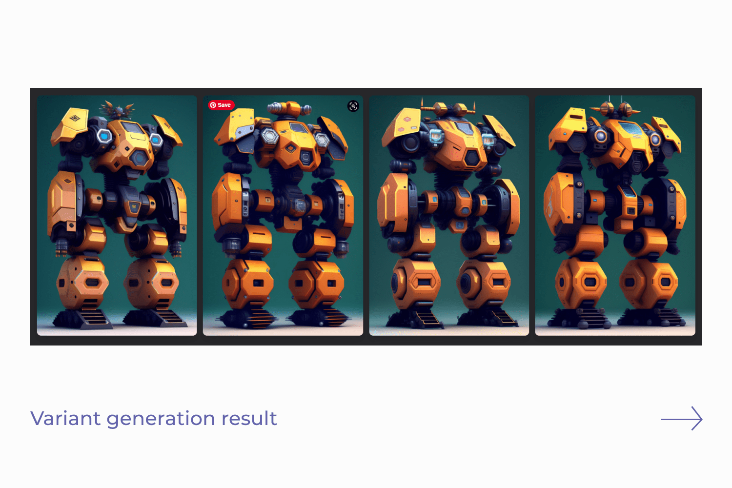 Collage of four variants of yellow robots.