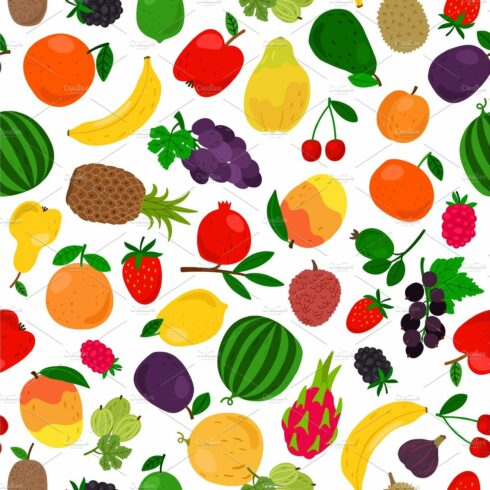 Fruits tropical seamless pattern cover image.