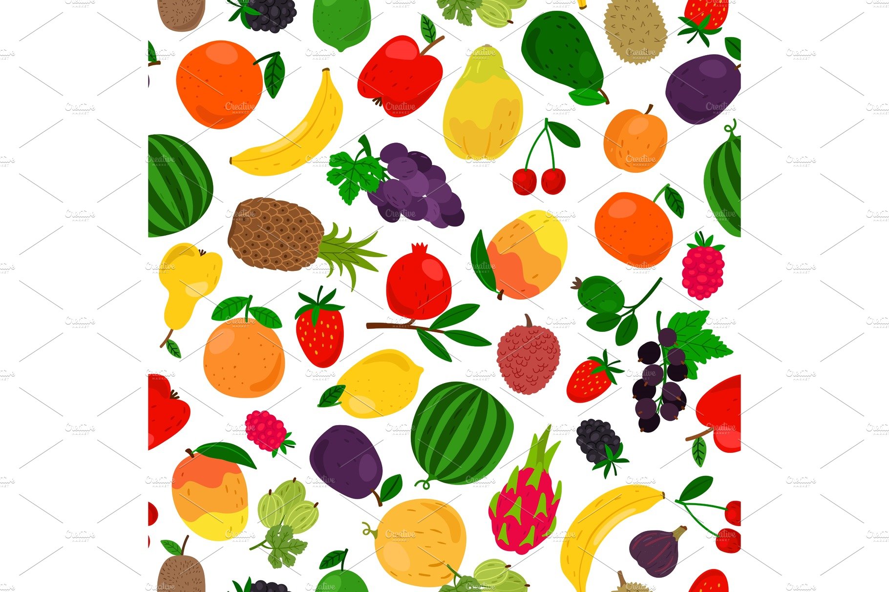 Fruits tropical seamless pattern cover image.