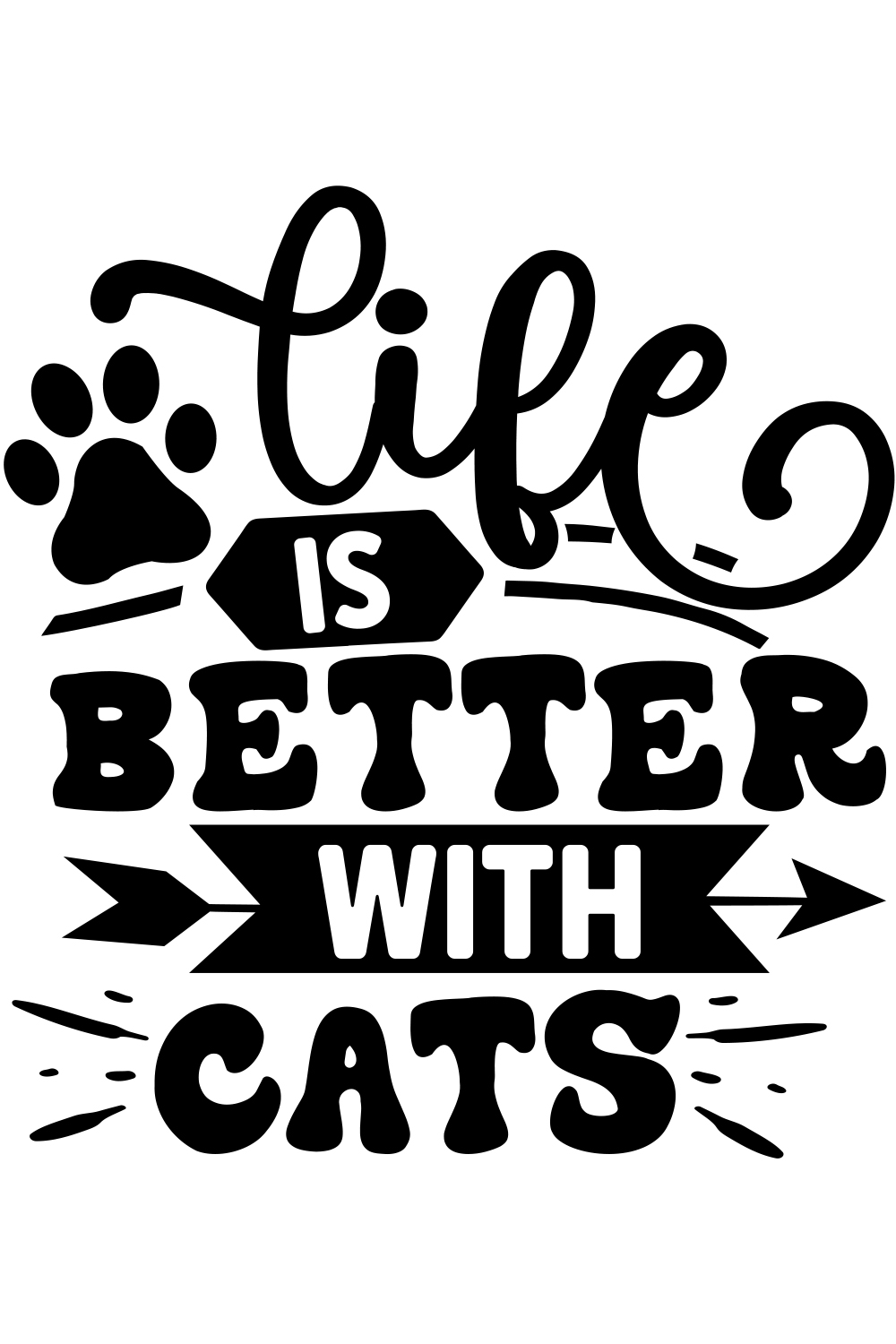 Life is better with cats svg pinterest preview image.