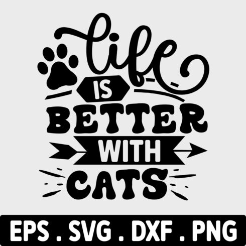 Life is better with cats svg cover image.