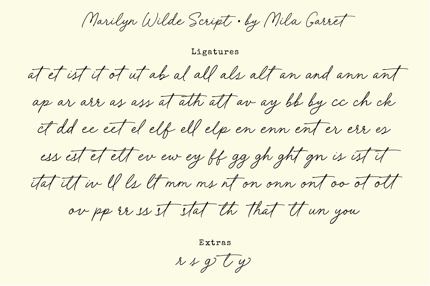 ligatures best handwriting fonts cursive friendly signature branding logo cute whimsical handwritten marilyn wilde mila garret 42