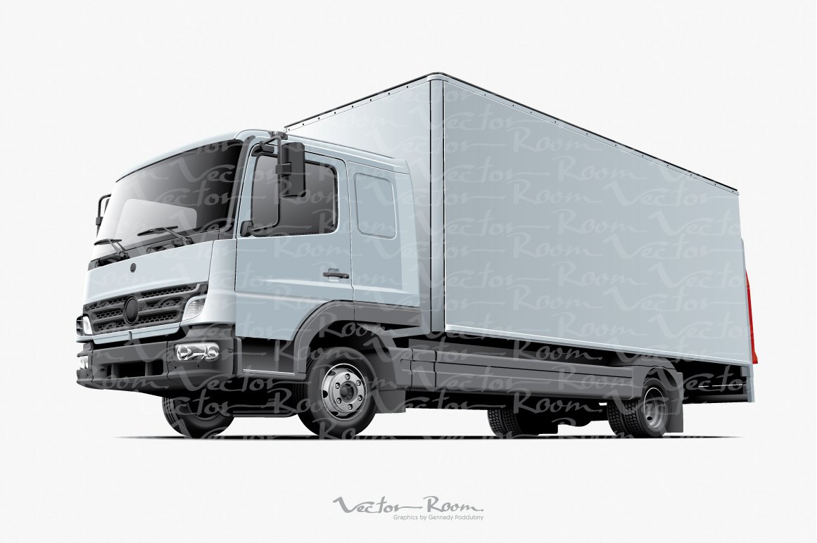 Light Commercial Truck Mockup preview image.
