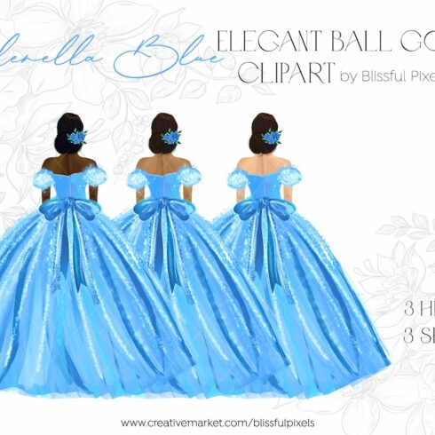 Light Blue Princess Dress Clipart cover image.