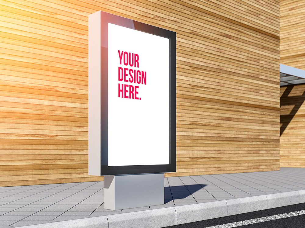 Lightbox billboard PSD Mockup cover image.