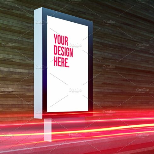 Vertical Billboard Lightbox Mockup cover image.