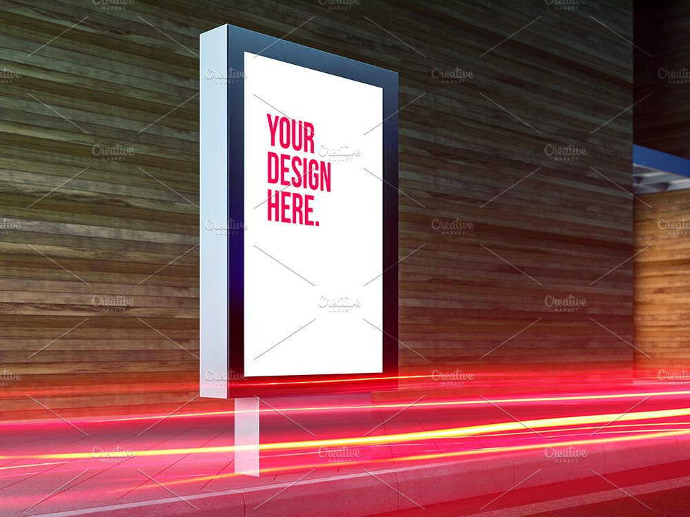 Vertical Billboard Lightbox Mockup cover image.