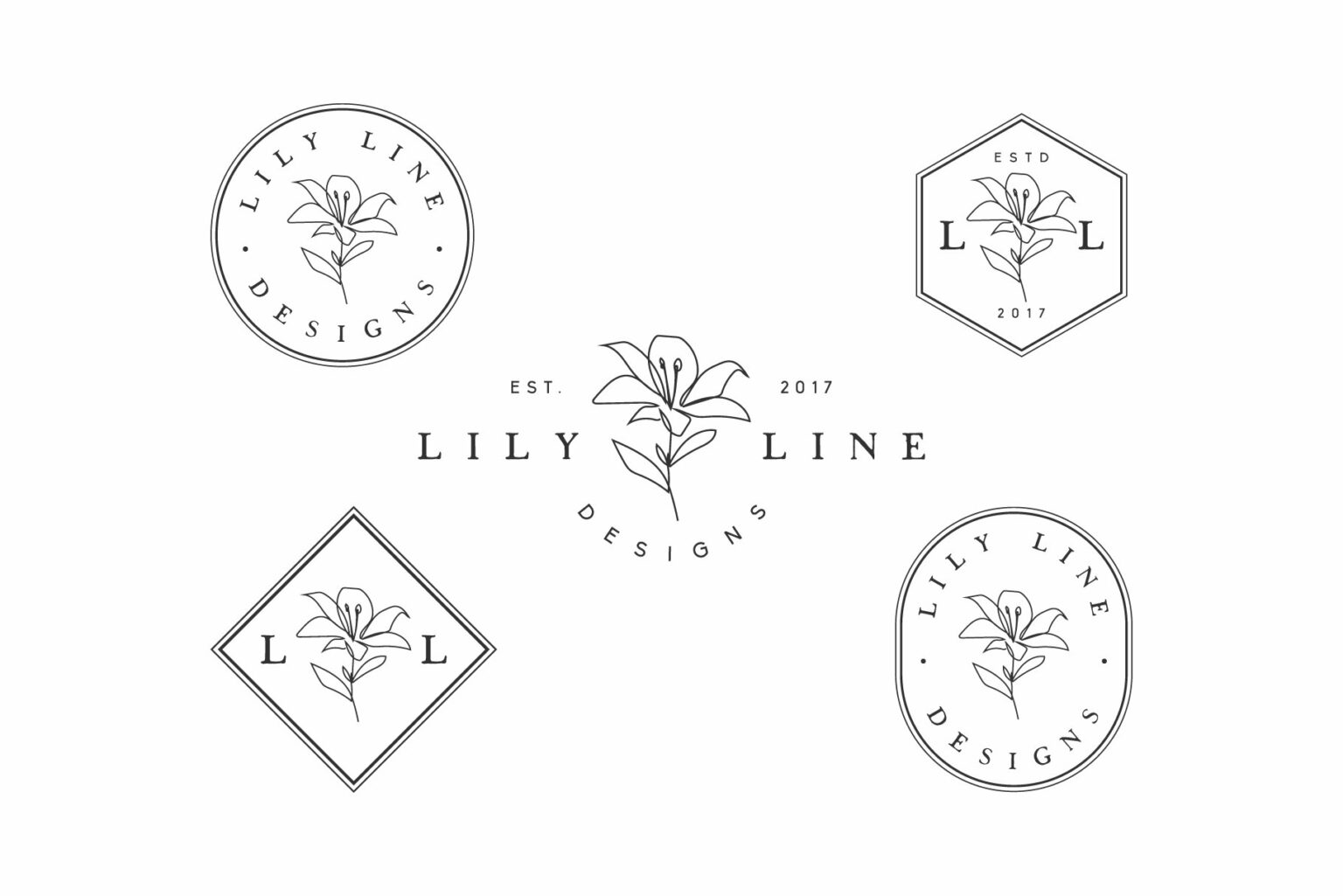 Botanical Lily Flower Beautiful Logo – MasterBundles