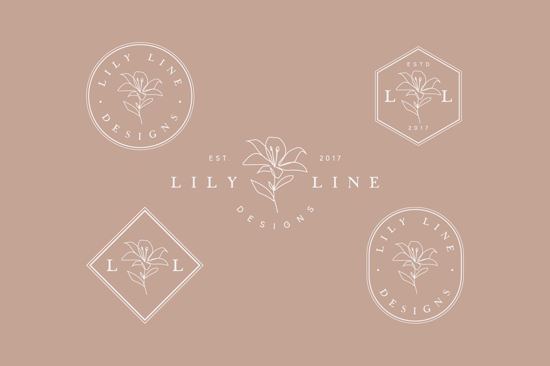 Botanical Lily Flower Beautiful Logo preview image.