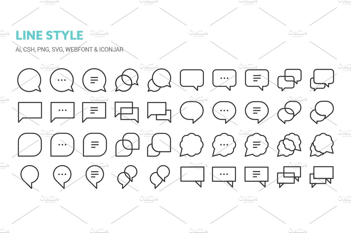 Chat Bubbles Icons preview image.
