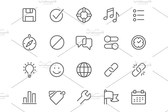 Line Interface Icons cover image.
