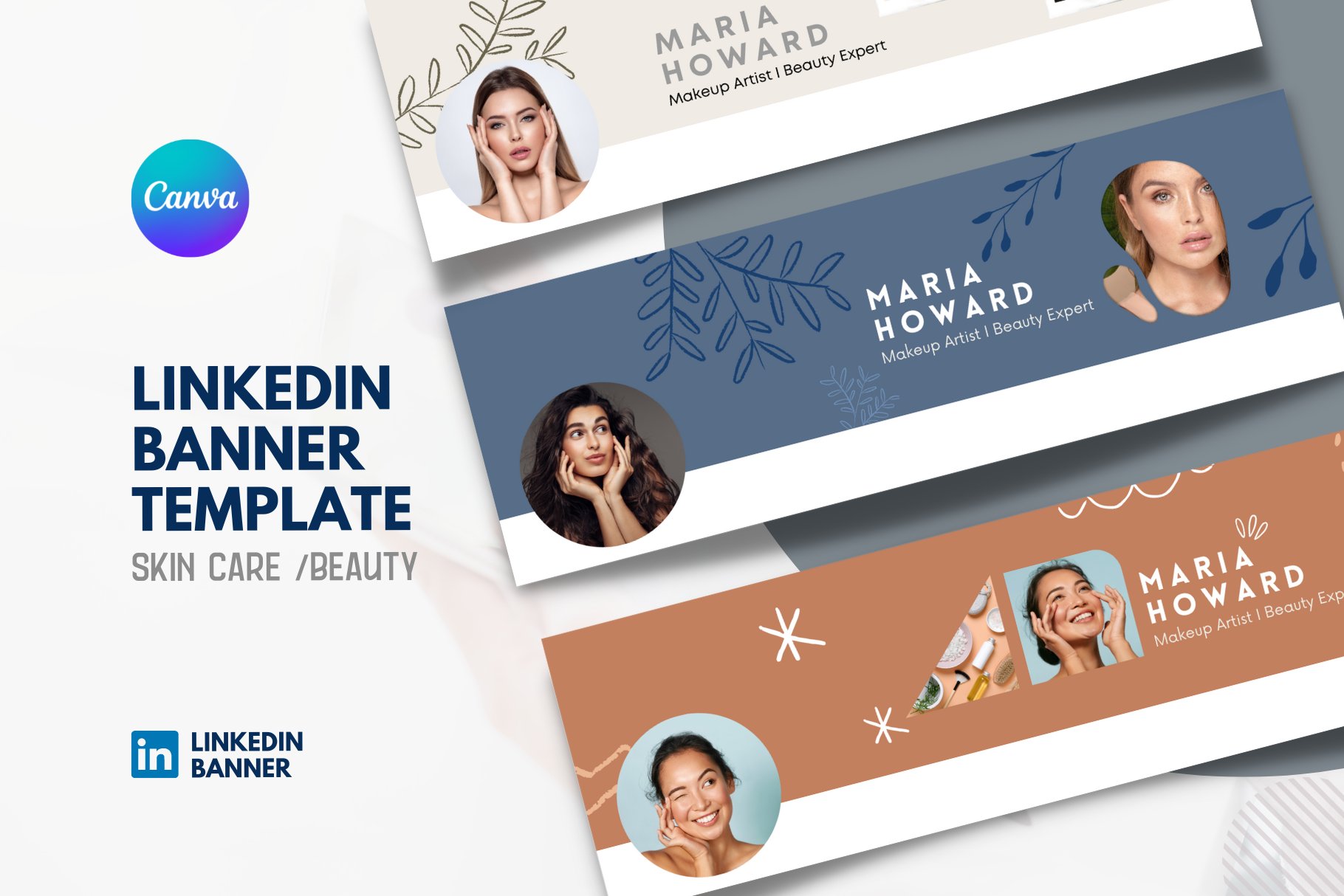 linkedin banner template for skin care brand creative market 575