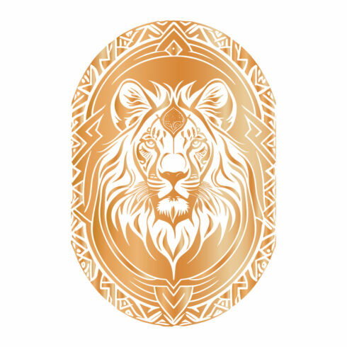 5 Lion Faces Editable Vector Illustration Bundle Set cover image.
