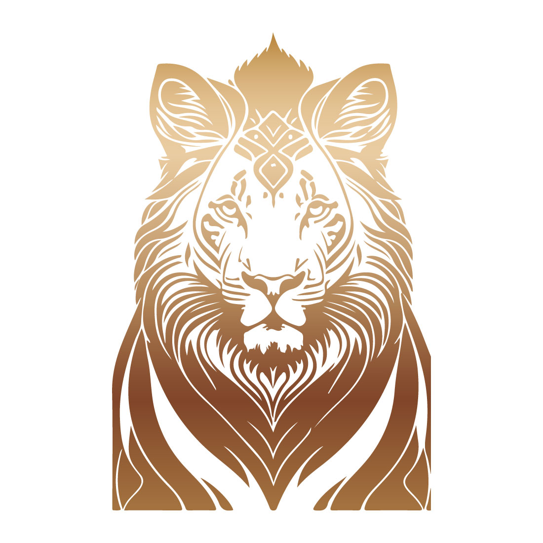 5 Lion Faces Editable Vector Illustration Bundle Set preview image.