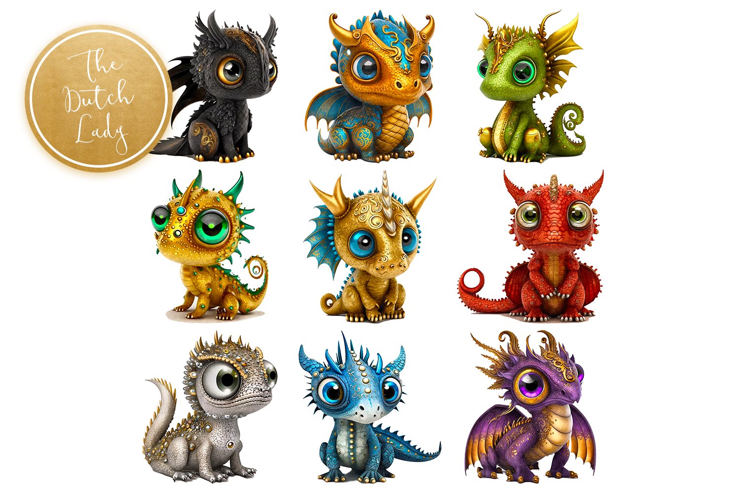 little dragon clipart set 767