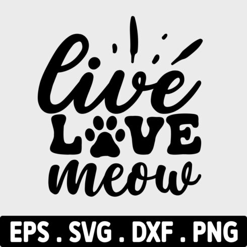 live love meow svg cover image.