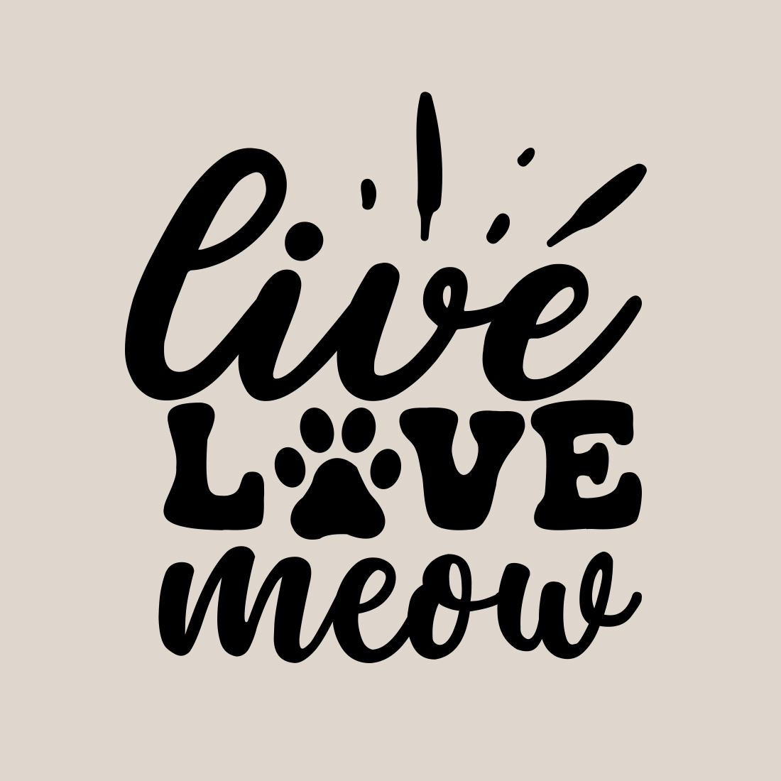 live love meow svg preview image.