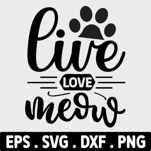 live love meow svg cover image.