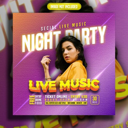 Live Music Social Media Templates cover image.