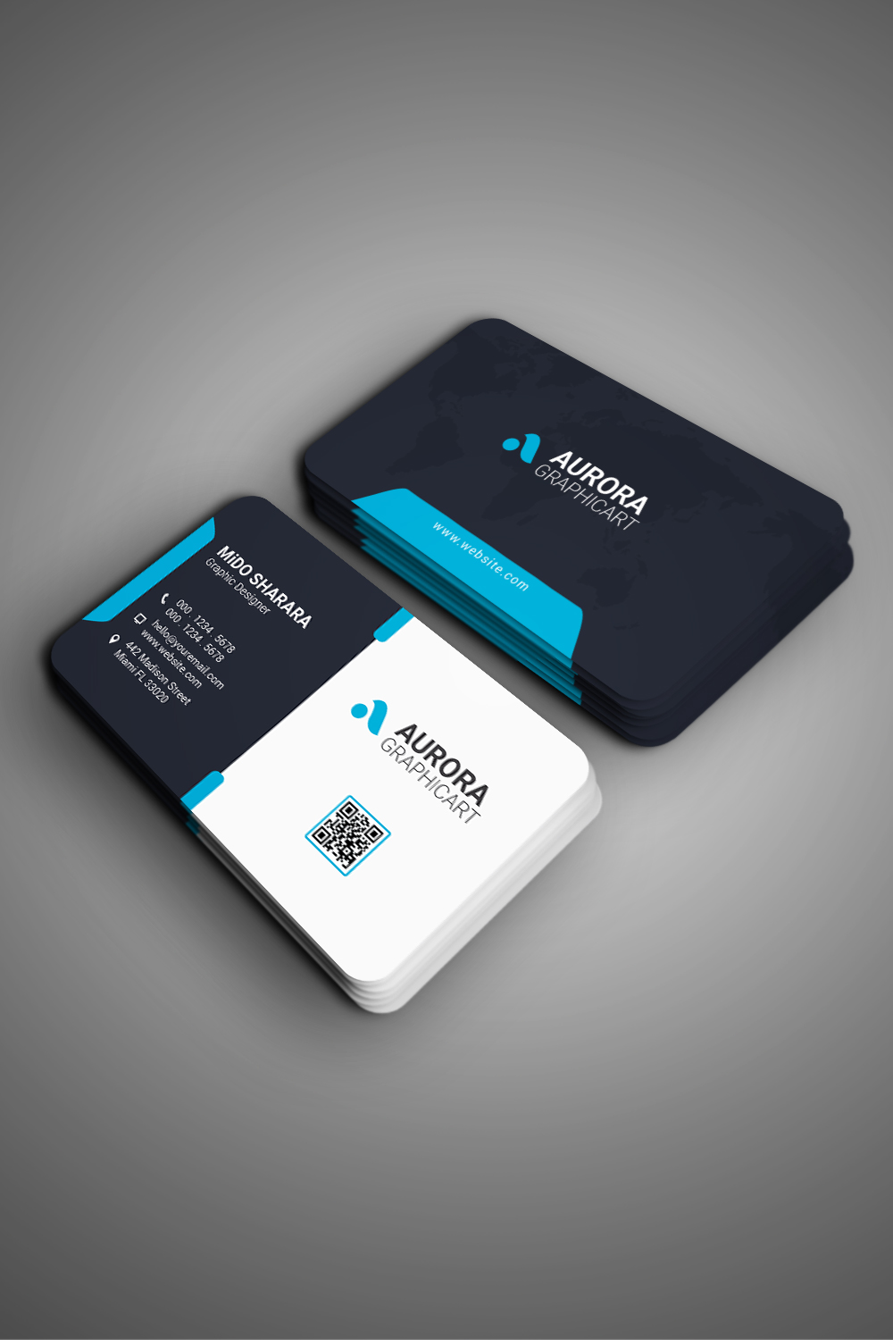Clean Business Card pinterest preview image.