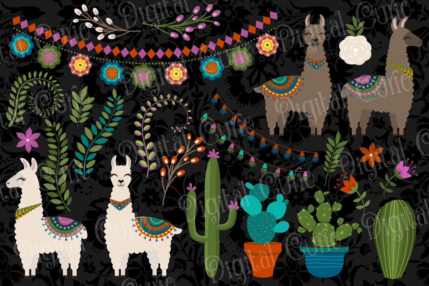 Llama Clipart preview image.