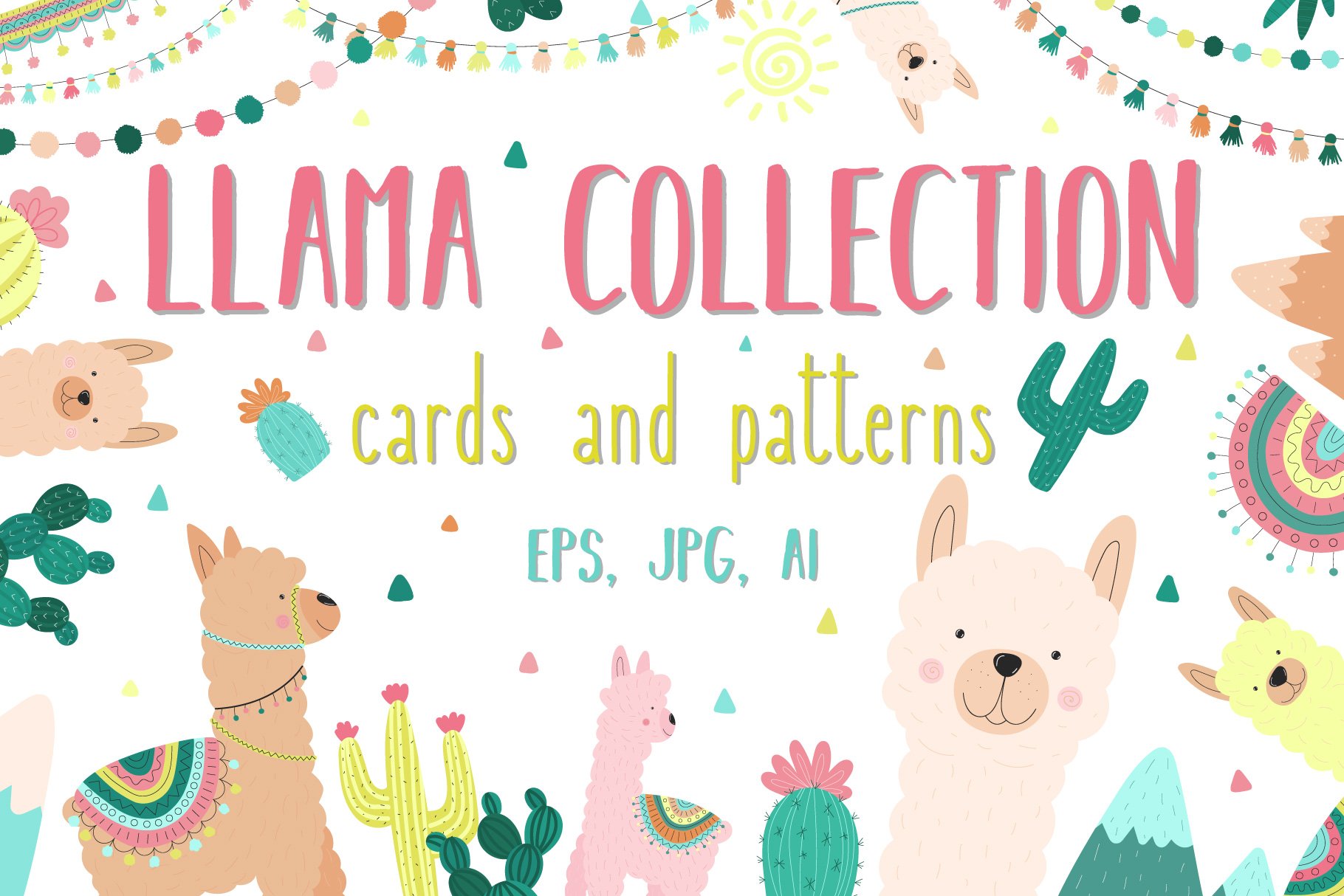 Hand-drawn llama collection cover image.