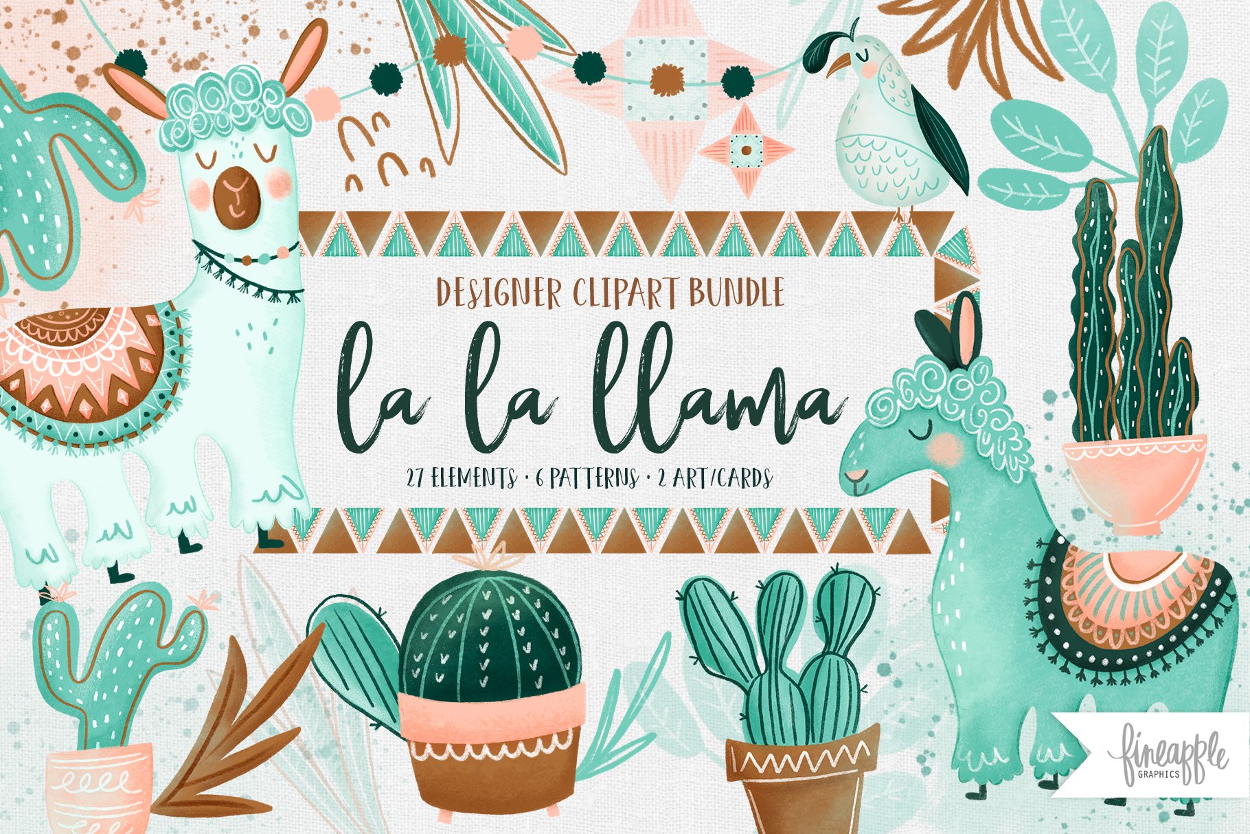 La la Llama Clipart cover image.