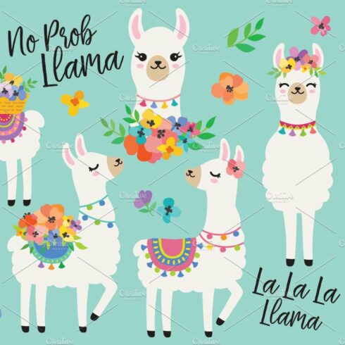 Cute Llama Vector Illustration cover image.