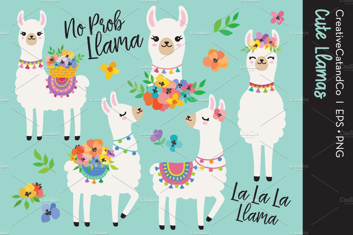 Cute Llama Vector Illustration cover image.