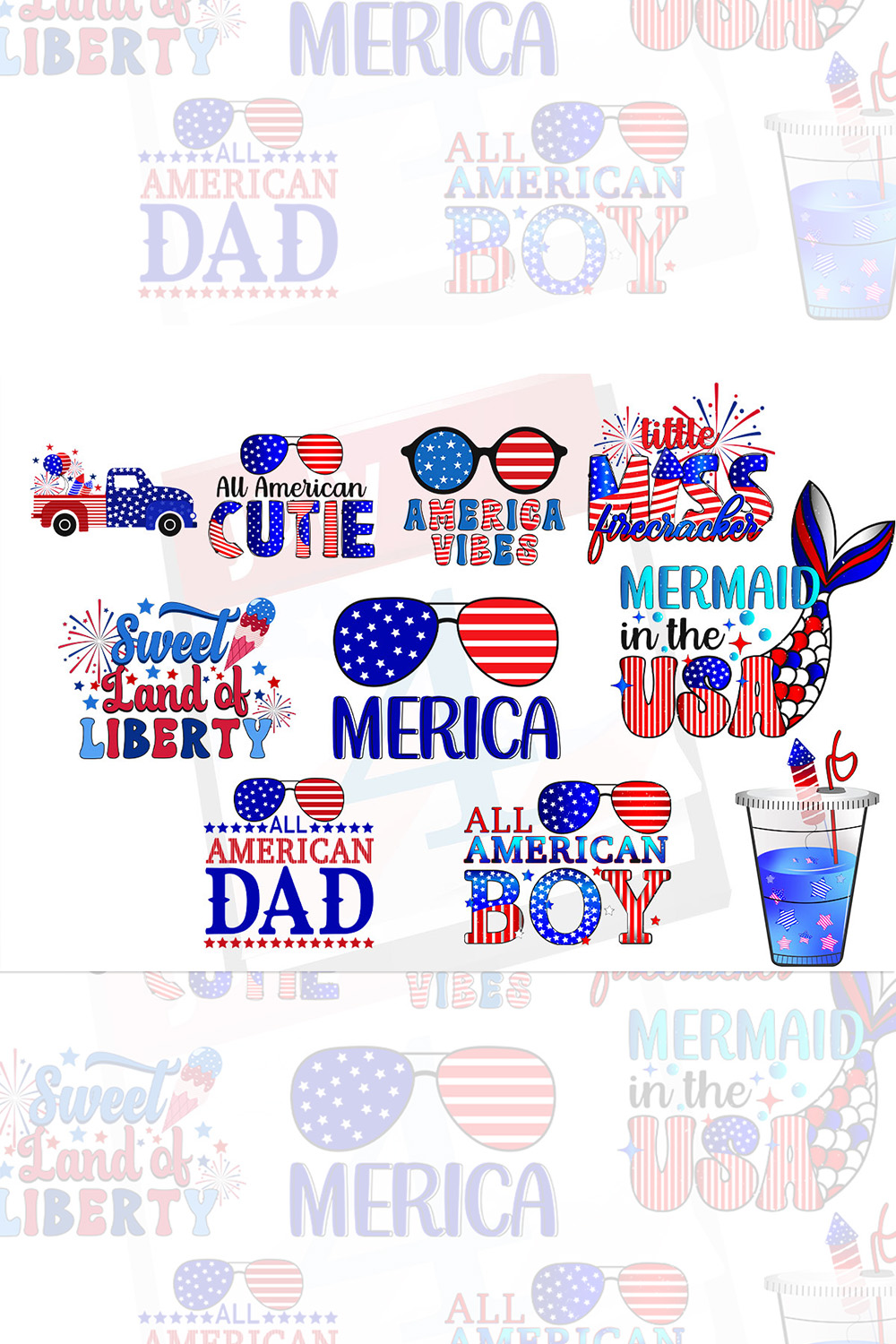 4th of July Bundle pinterest preview image.